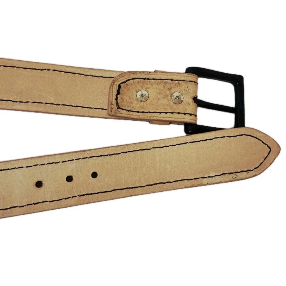 Handcrafted Leather Belt 40” IBEX 134 Western Style Tooled Painted Raised Design